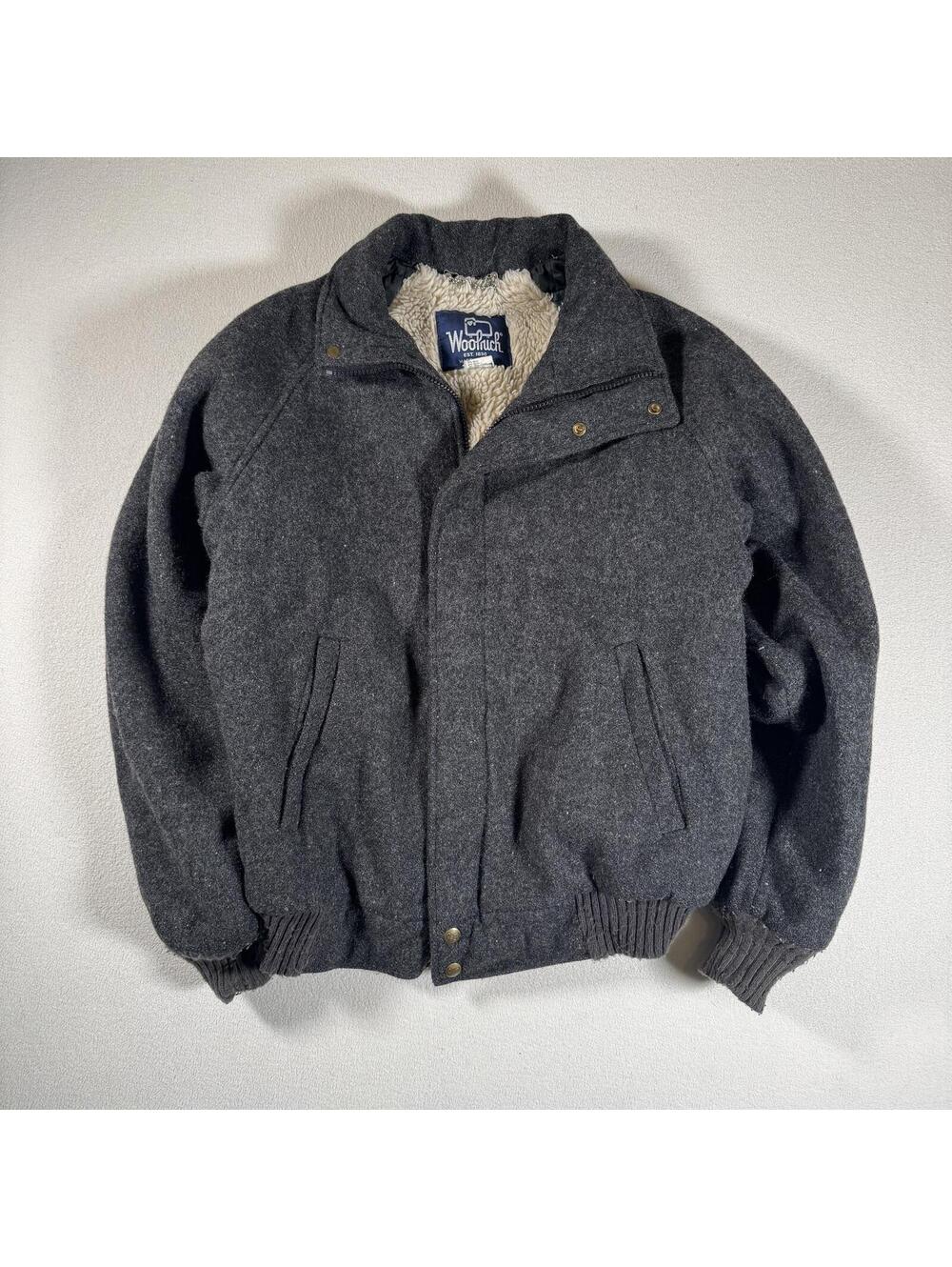 Vintage Made In USA Woolrich Wool Fleece Lined Zip Up Jacket